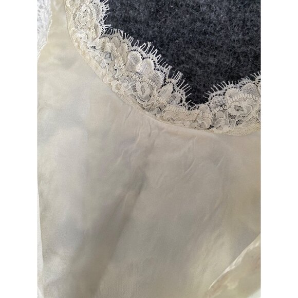 VTG Bridal Dress Wiggle Brocade Lace Cream Ivory Rehearsal Prom Sophia Loren XS - Picture 16 of 16